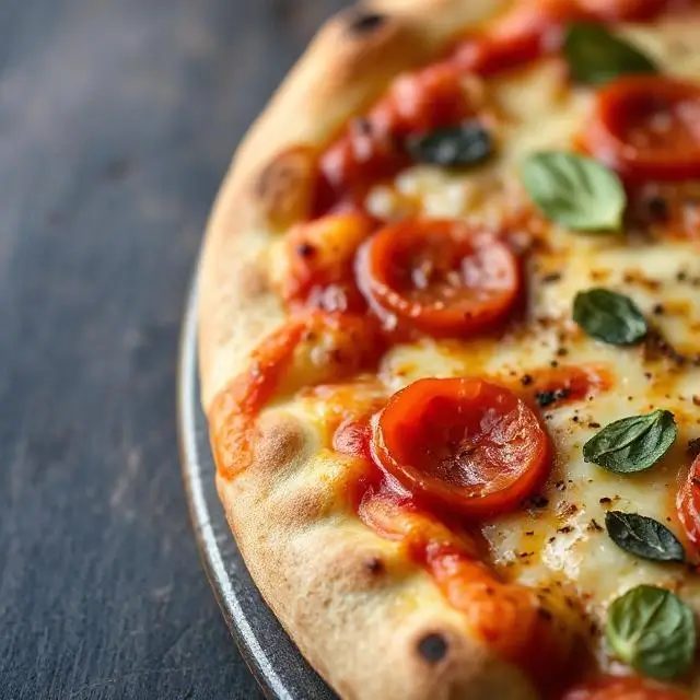 Spicy pizza close-up